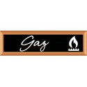PLAQUE TERRA FAUX CADRE BOIS 170x50 MM "Gaz"