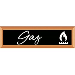 PLAQUE TERRA FAUX CADRE BOIS 170x50 MM "Gaz"