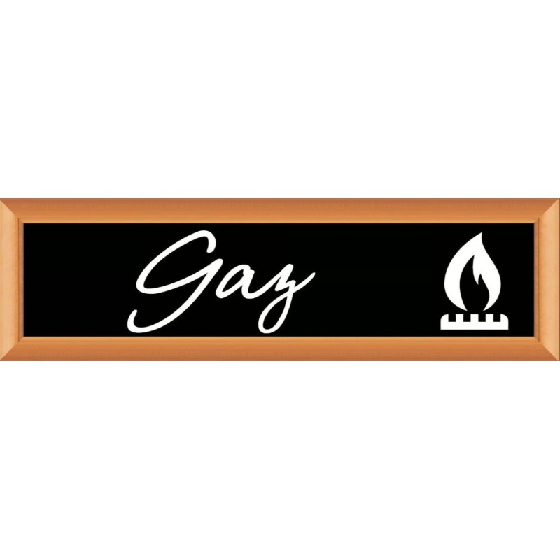 PLAQUE TERRA FAUX CADRE BOIS 170x50 MM "Gaz"