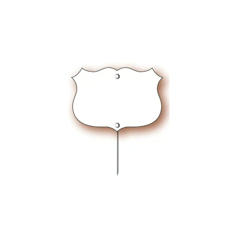 ECUSSON PVC 85x62 mm blanc neutre, pique inox (lot de 10)