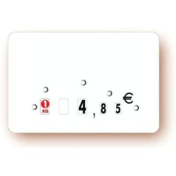 ETIQUETTE blanche 80x60 mm, à roulettes, sans attachement (lot de 10)