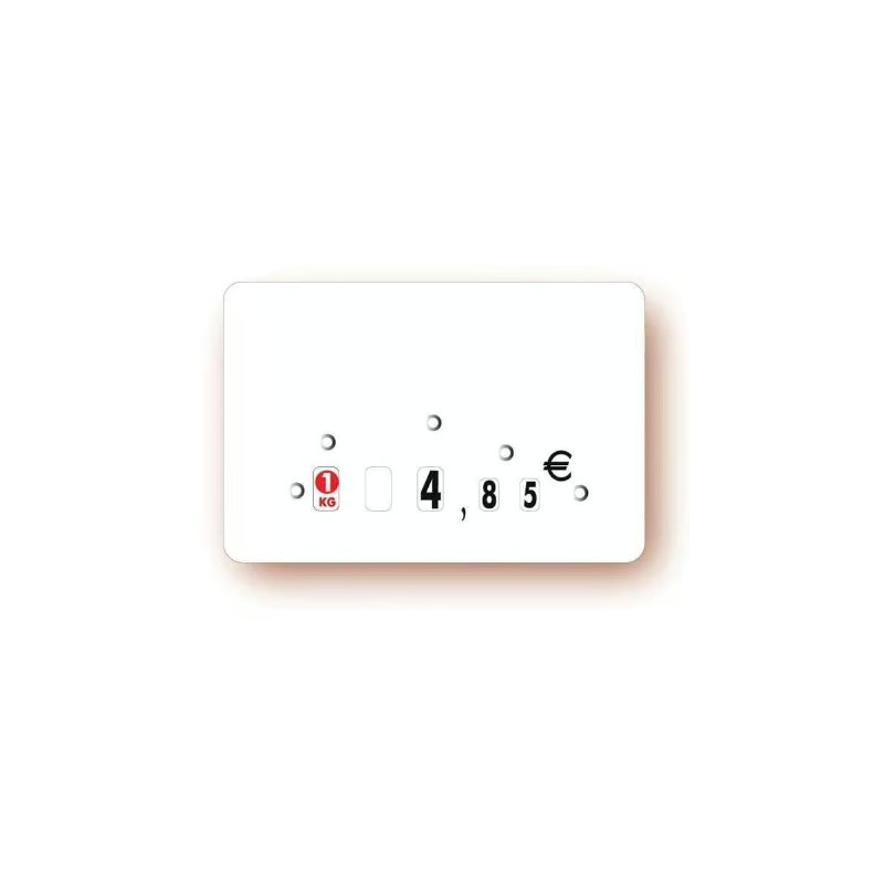 ETIQUETTE blanche 105x70 mm, à roulettes, sans attachement (lot de 10