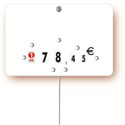 ETIQUETTE blanche 80x60 mm, à roulettes, pique inox (lot de 10)