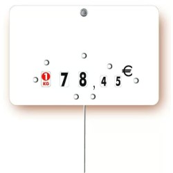 ETIQUETTE blanche 150x100 mm, à roulettes, pique inox (lot de 10)