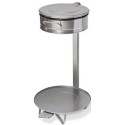 SUPPORT SAC POUBELLE INOX ouverture par pédale ht 840 mm* roues INOX