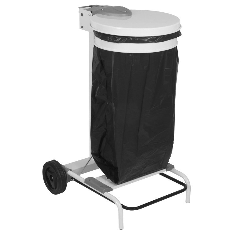 SUPPORT SAC POUBELLE 100 L - EPOXY BLANC