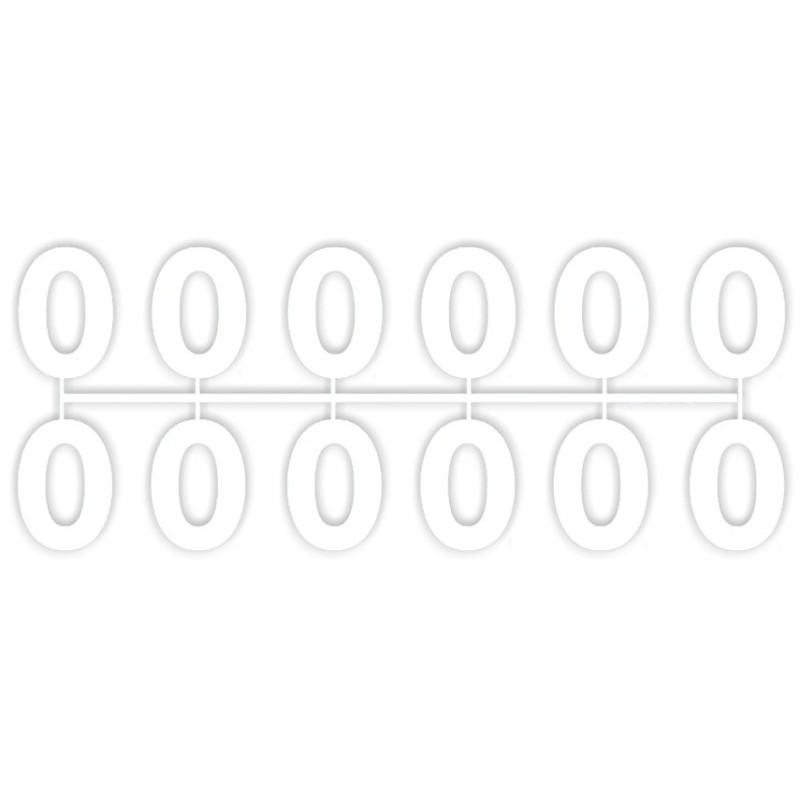 POCHETTE DE 10 BARRETTES DE 12 CHIFFRES (de 0 à 9) - BLANC