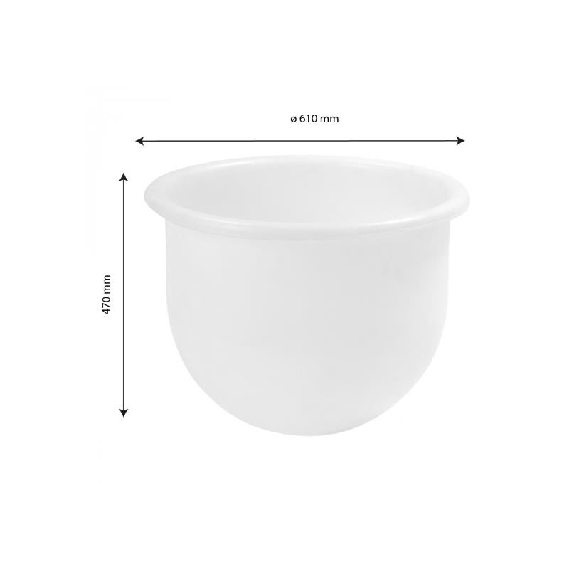 BAC 1/2 CYLINDRIQUE 73 L + support inox sur roues