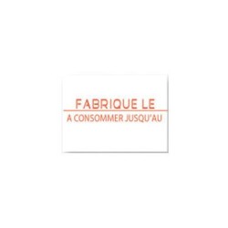 ETIQUETTE ADHESIVE 2 lignes DATE FAB / CONSO (x8 rlx / 1750 etiqu.)
