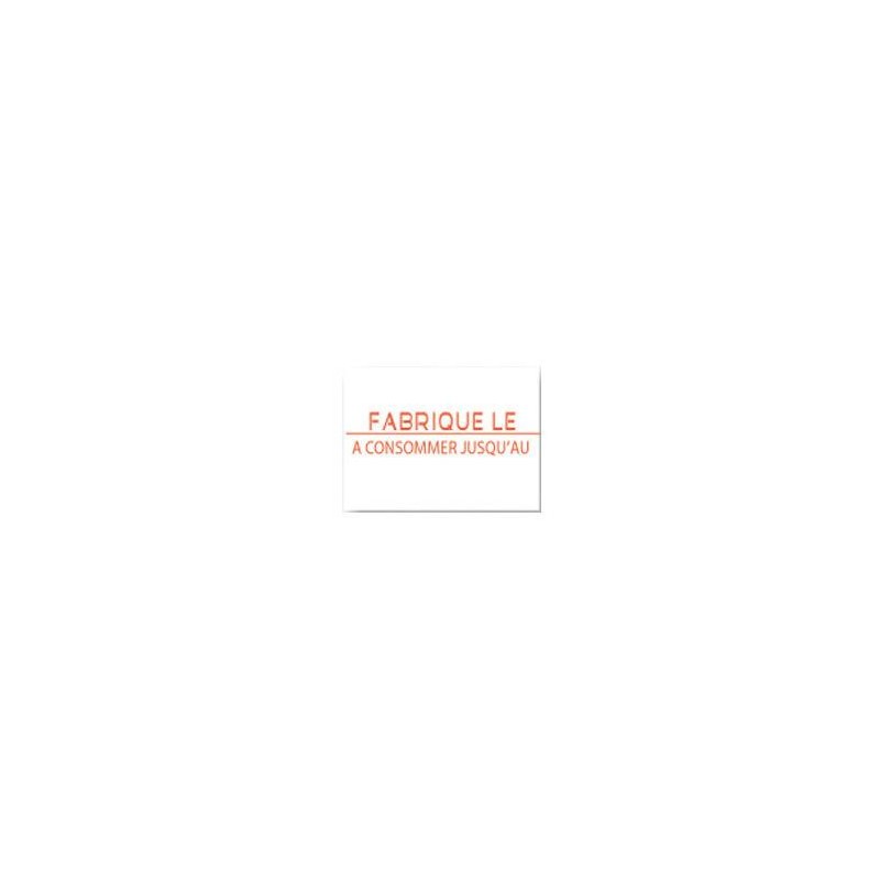 ETIQUETTE ADHESIVE 2 lignes DATE FAB / CONSO (x8 rlx / 1750 etiqu.)