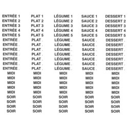 PLANCHE ETIQUETTES REPAS