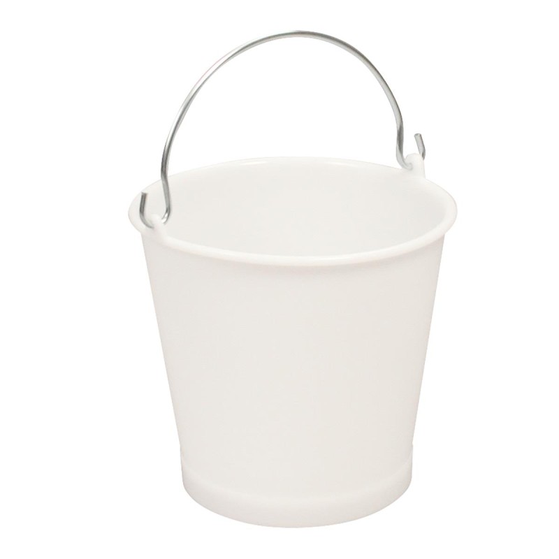 SEAU ROND PLASTIQUE + ANSE INOX