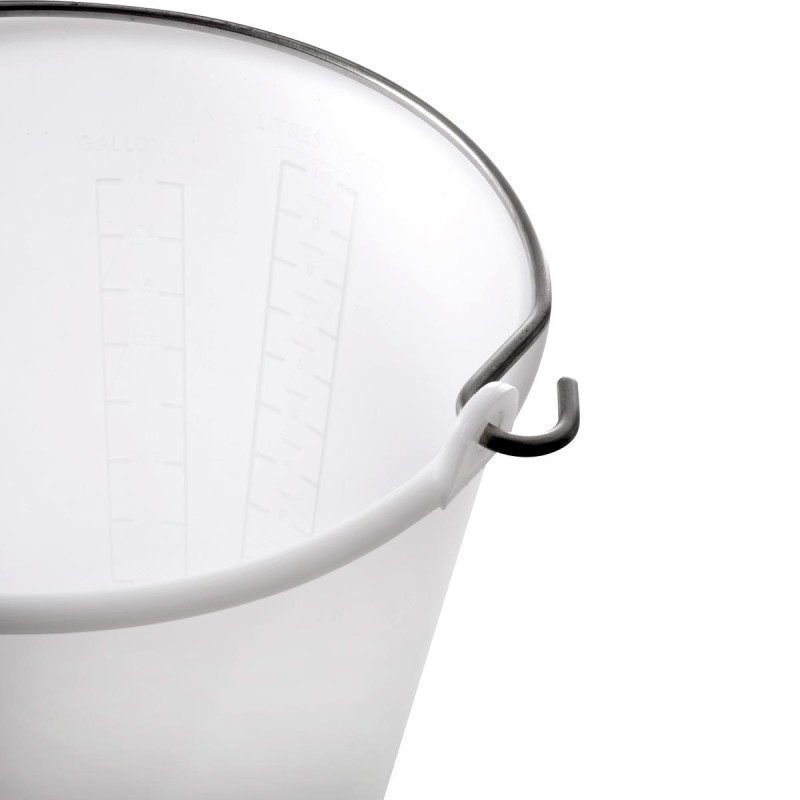 SEAU ROND PLASTIQUE + ANSE INOX