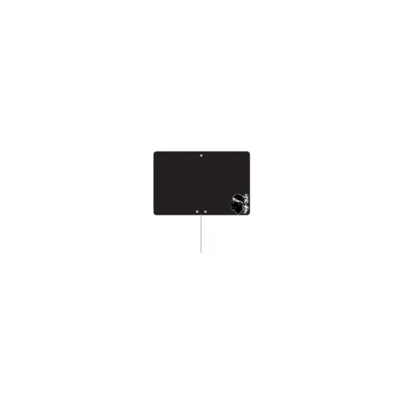 ETIQUETTE NOIRE CORSE 120x80 mm – sans roulettes, pique inox (lot de 