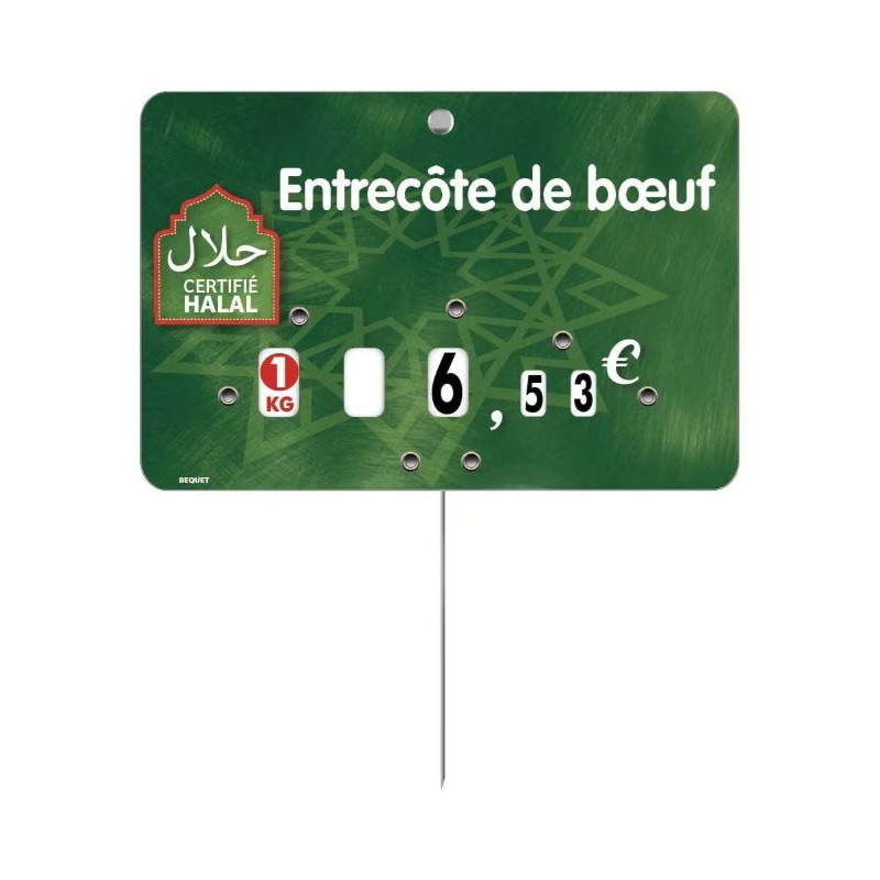 ETIQUETTE AÏCHA 120x80 mm – à texte, à roulettes, pique inox