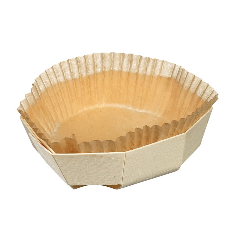 MOULE DE CUISSON BARQUETTE BOIS OCTOGONALE - 110xht35 mm 220 ml (x25)