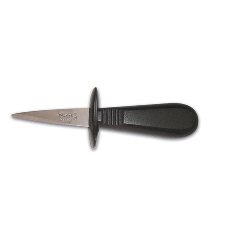COUTEAU A HUITRE - avec garde - manche polypro NOIR