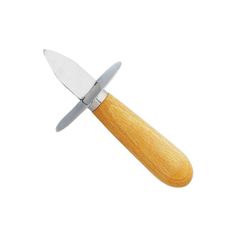 COUTEAU A HUITRE - avec garde - poignée bois