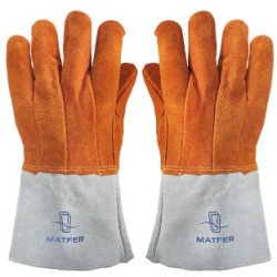 PAIRE DE GANTS DE DEFOURNEMENT CUIR TRAITE ANTI-CHALEUR 250°