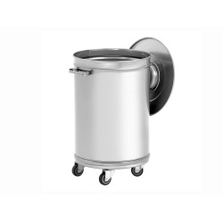 COLLECTEUR A DECHET INOX COUVERCLE AMOVIBLE