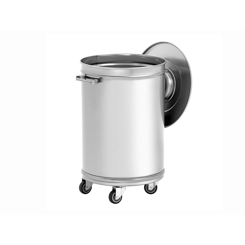 COLLECTEUR A DECHET INOX COUVERCLE AMOVIBLE