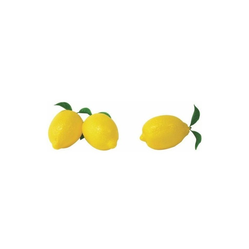 FACTICE CITRON INDIVIDUEL AVEC FEUILLE (paquet de 12)