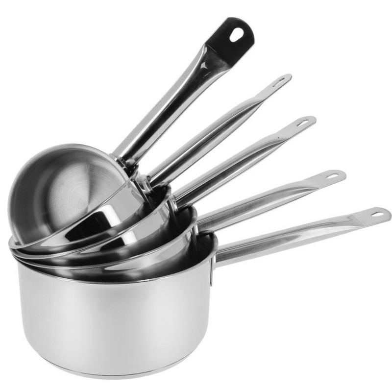 LOT DE 5 CASSEROLES INOX Ø 12 - 14 - 16 - 18 - 20