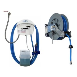 CENTRALE DE DESINFECTION 1 Pdt + ENROULEUR PVC TUYAU DE 15 M