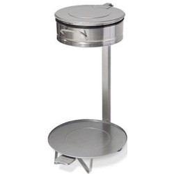 SUPPORT SAC POUBELLE INOX ouverture par pédale ht 840 mm* roues INOX