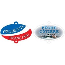 OVALE "pêche française / pêche côtière" - 11x8 cm (lot de 10)