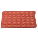 PLAQUE MACARONS SILICONE 400X300 - 42 empreintes coeurs 38.5x35 mm