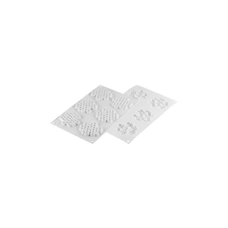 PLAQUE SILICONE 300X175 - 6 décors miel Ø 75xht8 mm - 18ml