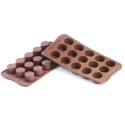 PLAQUE SILICONE CHOCOLAT - 15 ronds nervurés Ø 30xht18.5 mm - 10ml
