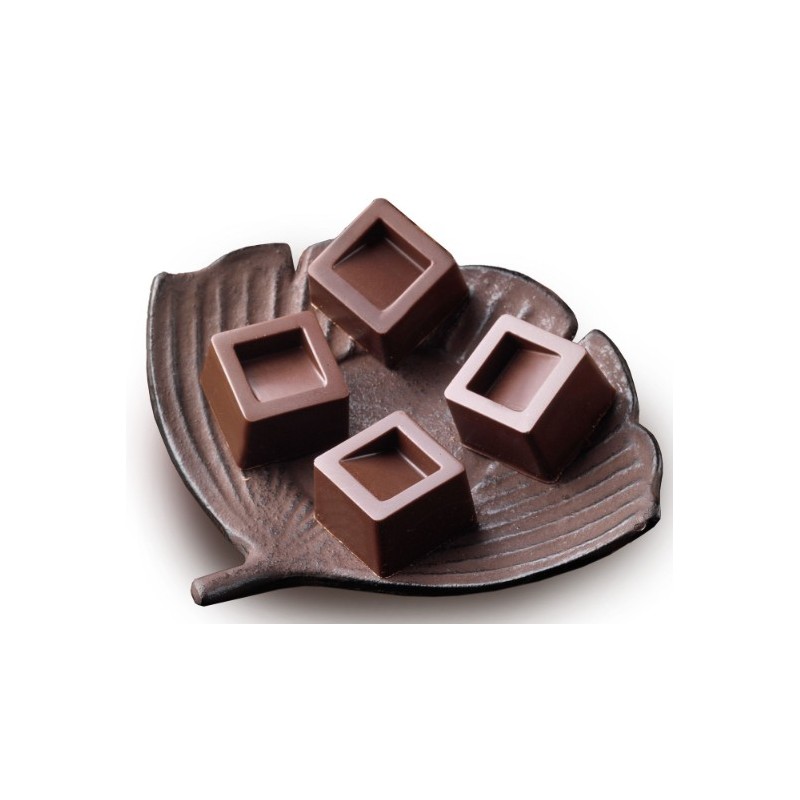 PLAQUE SILICONE CHOCOLAT - 15 carrés 26x26xht18 mm - 10ml