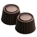 PLAQUE SILICONE CHOCOLAT - 15 ronds nervurés Ø 30xht18.5 mm - 10ml