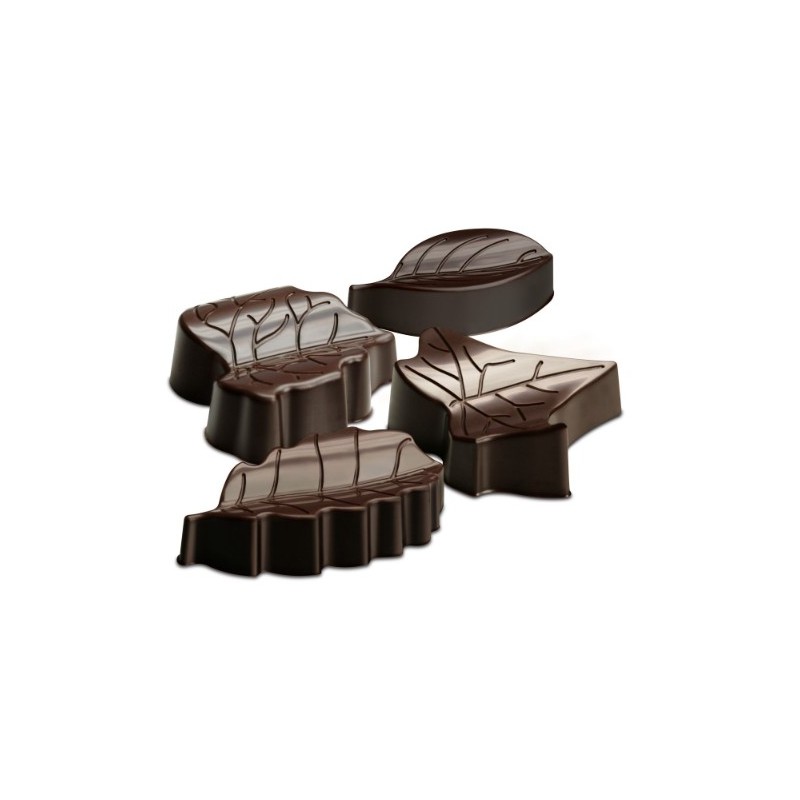 PLAQUE SILICONE CHOCOLAT - 8 feuilles assorties 51x23xht14.5 mm - 10m