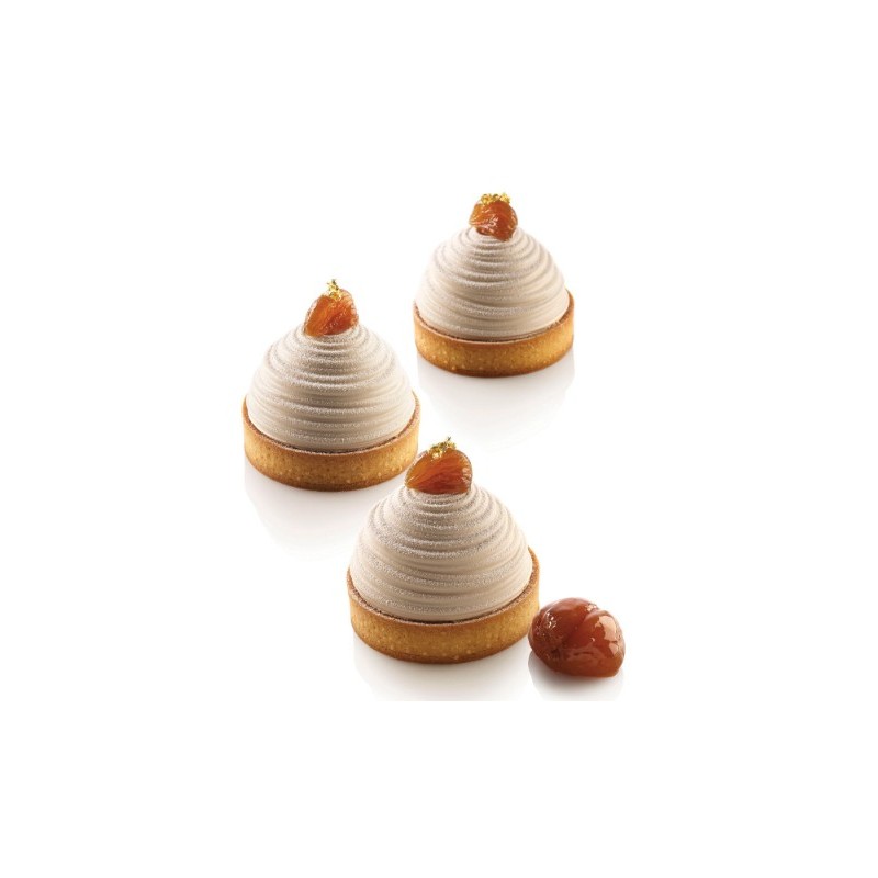 KIT PLAQUE SILICONE - 6 tartelettes mont blanc Ø 80xht20 mm - 106ml