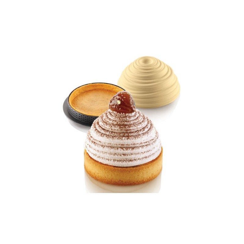 KIT PLAQUE SILICONE - 6 tartelettes mont blanc Ø 80xht20 mm - 106ml