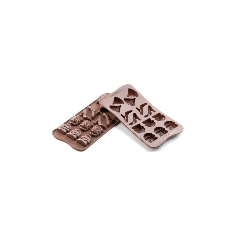 PLAQUE SILICONE CHOCOLAT - 14 sujets fashion 41x30xht12 mm - 7ml