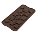 PLAQUE SILICONE CHOCOLAT - 14 flocons Ø 35xht25 mm - 4ml