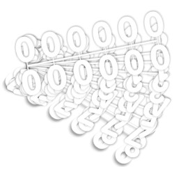 POCHETTE DE 10 BARRETTES DE 12 CHIFFRES (de 0 à 9) - BLANC