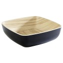 SALADIER MELAMINE 165x165 HT 55 - 0.85L - BOIS INT / NOIR EXT