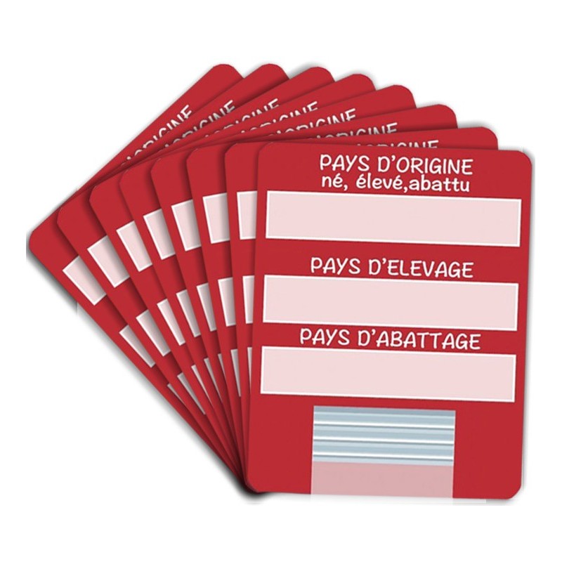 CLIP BOUCHERIE "NE, ELEVE, ABATTU" - lot de 10