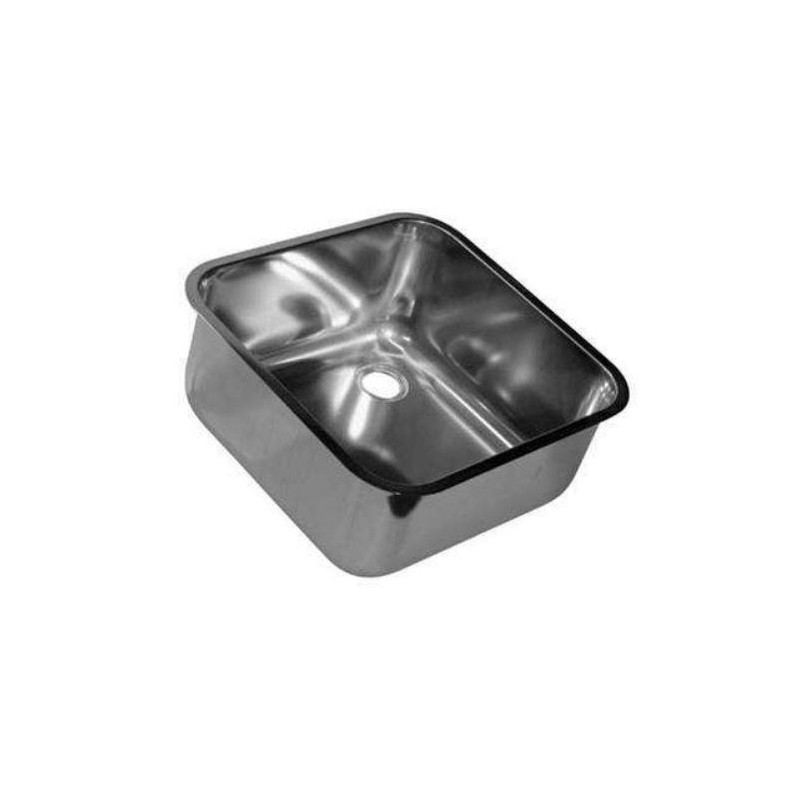 BAC INOX A SOUDER/ENCASTRER 500X500XP300 + BONDE SURVERSE
