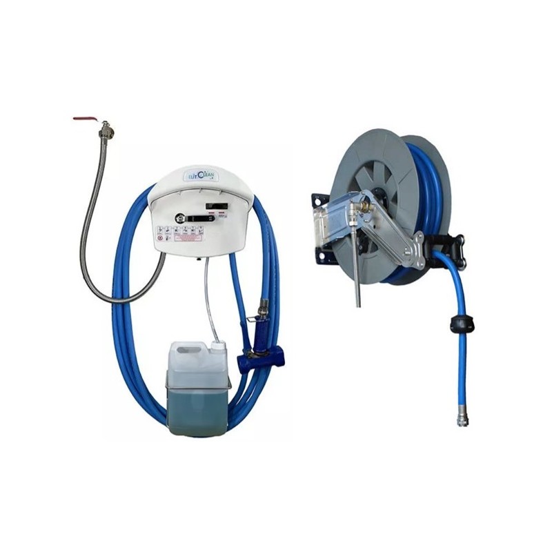 CENTRALE DE DESINFECTION 1 Pdt + ENROULEUR PVC TUYAU DE 15 M