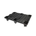 PALETTE PLASTIQUE 1200X800X130 AJOUREE - 9 plots- charge 1000kgs noir