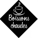 PANCARTE ventouse 160x160 mm logo Boissons chaudes
