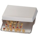BOITE AVEC COUVERCLE CARTON BLANC POUR PLATEAU 420x280 mm (x25)