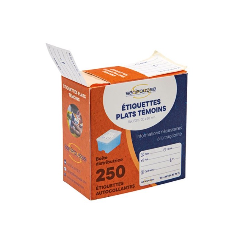 ETIQUETTES ECHANTILLONS - boite distributrice 250
