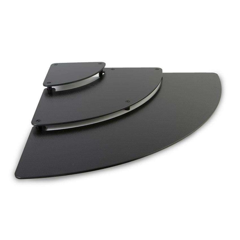 ESCALIER NOIR 1/4 ROND PETALE - 800x800x ht 80 mm - 3 niveaux